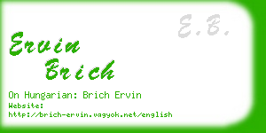 ervin brich business card